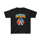 Kidxtr™ Kids Space T-Shirt — 'My First Stop: The Moon' Astronaut Graphic Tee