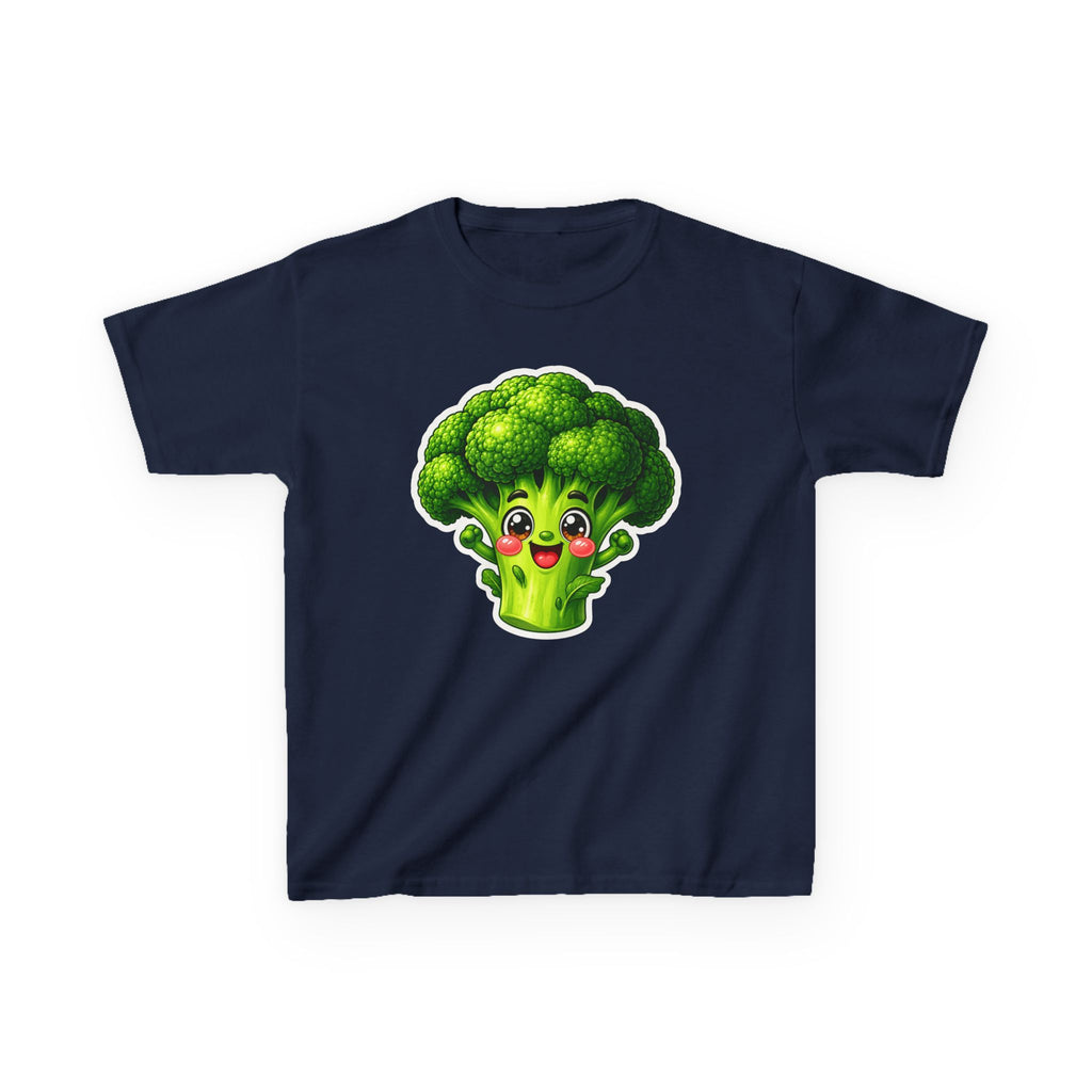 Kids Veggie T-Shirt — 'Eat Your Greens' Cute Smiling Broccoli Graphic Tee