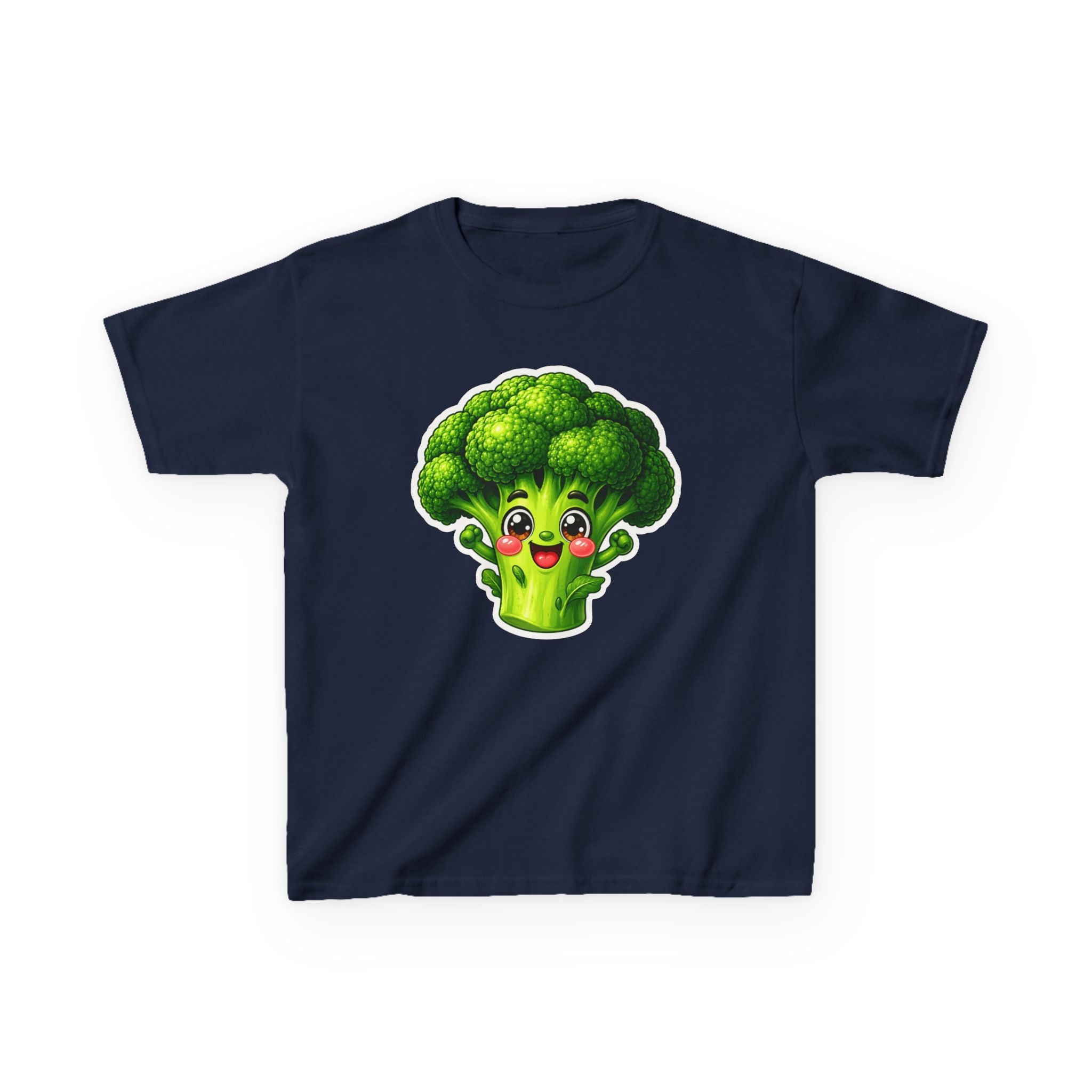 Kids Veggie T-Shirt — 'Eat Your Greens' Cute Smiling Broccoli Graphic Tee