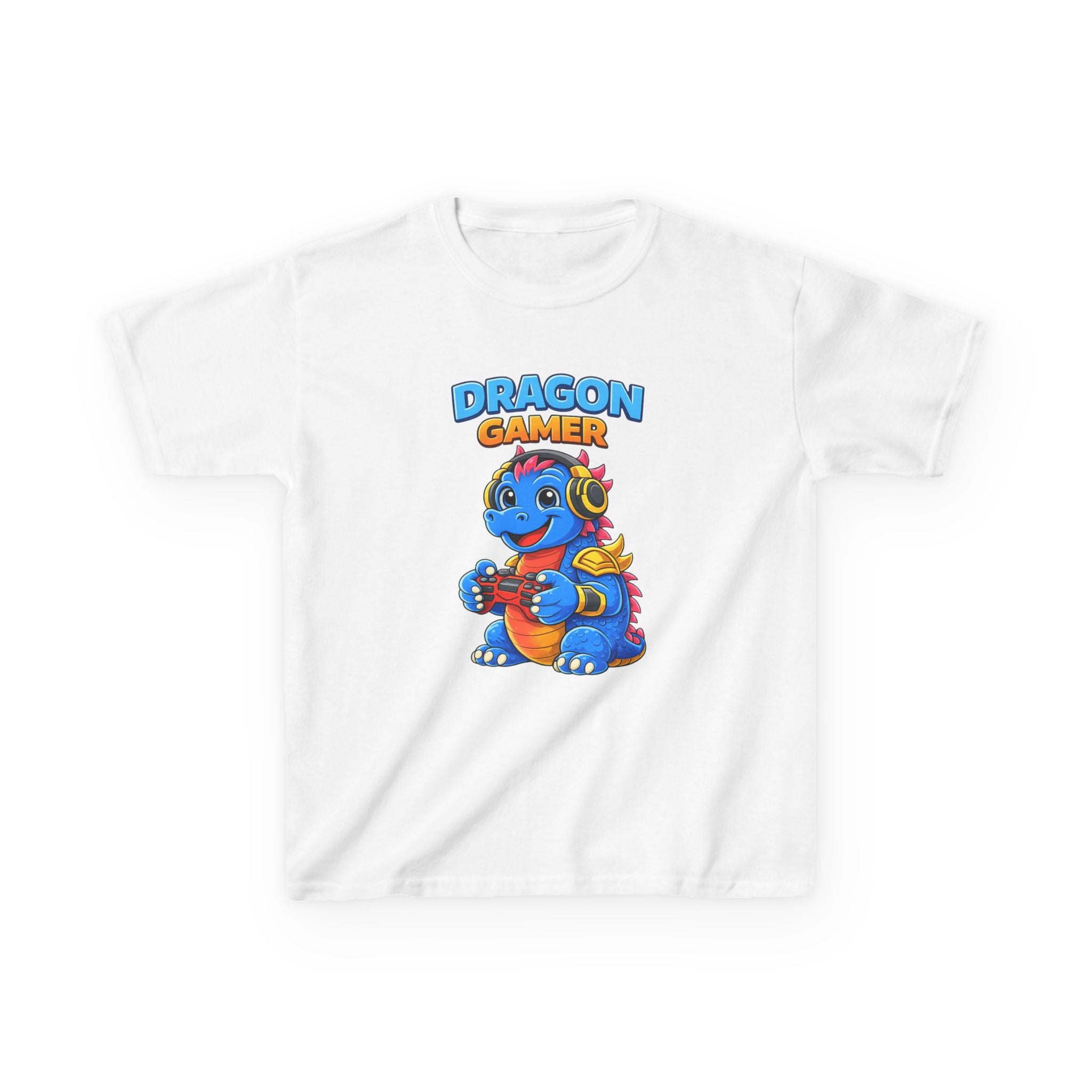 Kids' Dragon Gamer Tee — Cute Blue Dragon Gaming Shirt for Boys & Girls