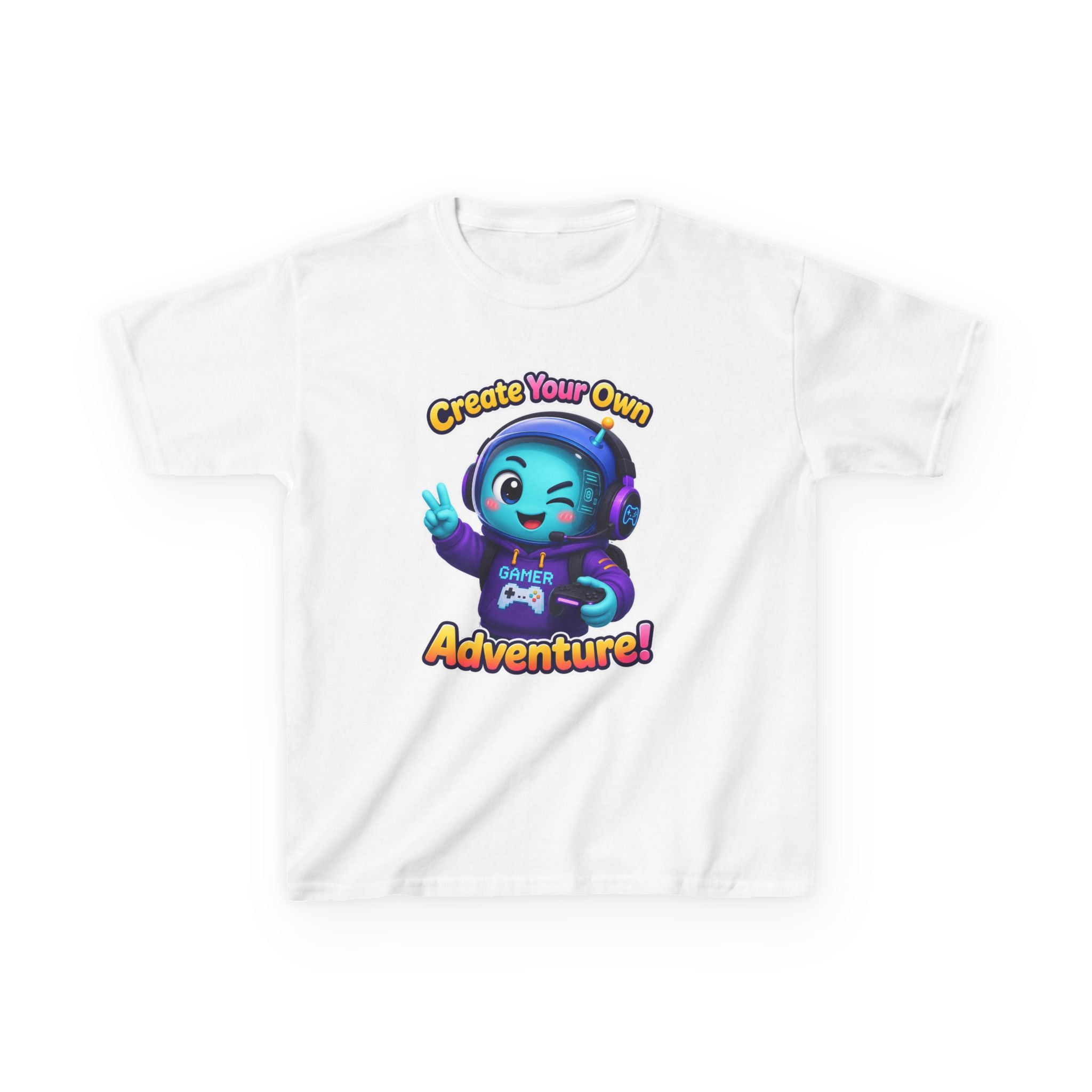 Kids Adventure T-Shirt — 'Create Your Own Adventure' Cute Alien Gamer Graphic Tee