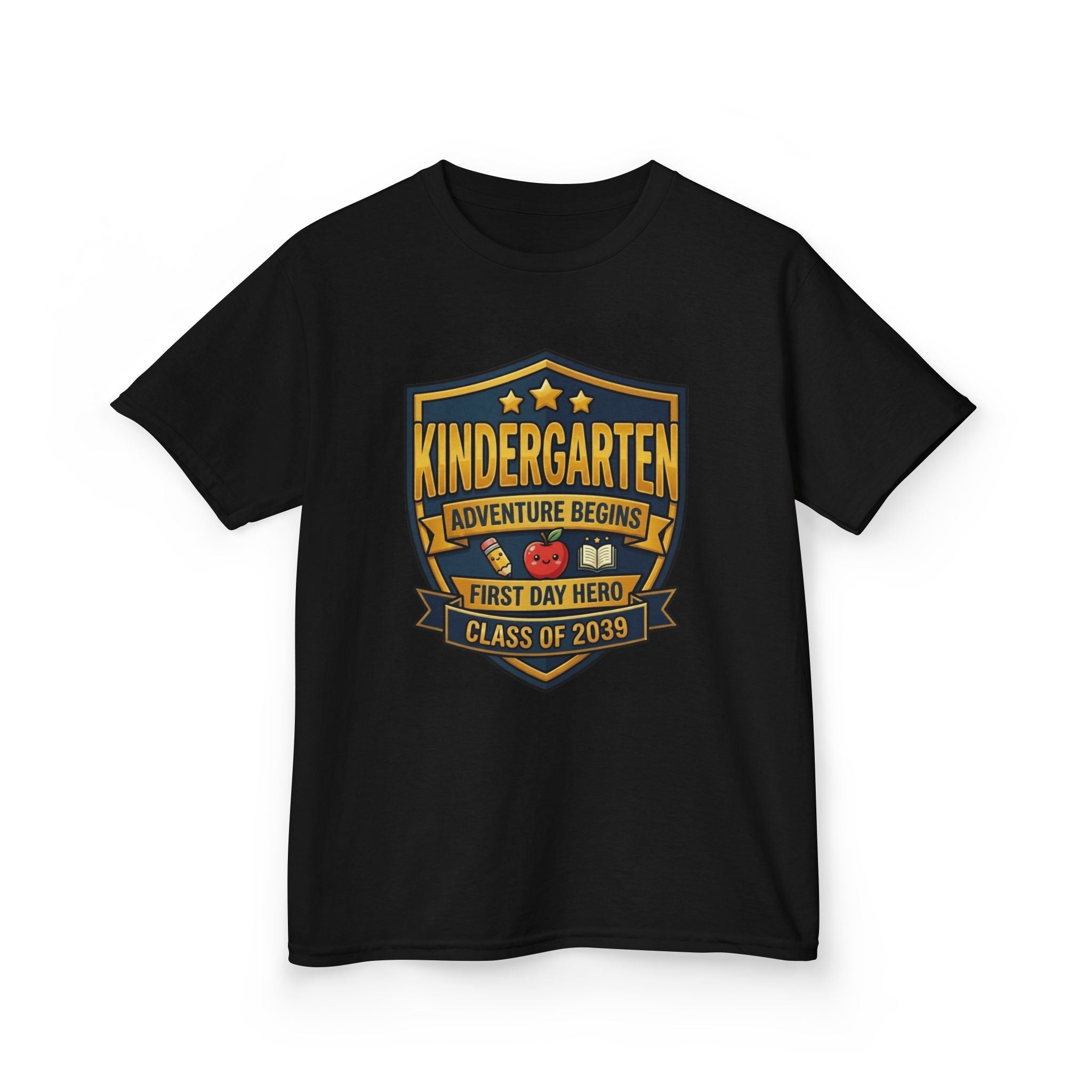 Kids School T-Shirt — 'Adventure Begins' Kindergarten First Day Hero Tee