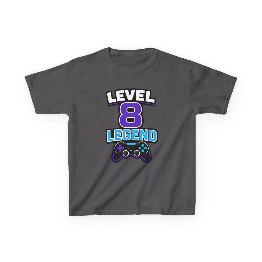 Kids Gaming T-Shirt — 'Level 8 Legend' Gamer Graphic Tee