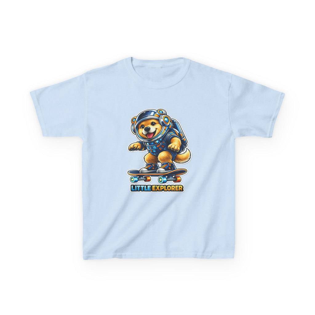 Kids Skateboard T-Shirt — 'Little Explorer' Skateboarding Puppy Graphic Tee