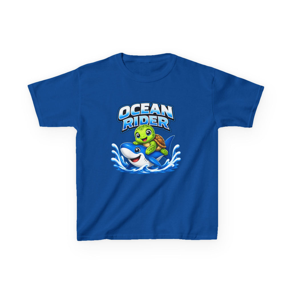 Kids Ocean T-Shirt — 'Ocean Rider' Turtle & Shark Surf Graphic Tee