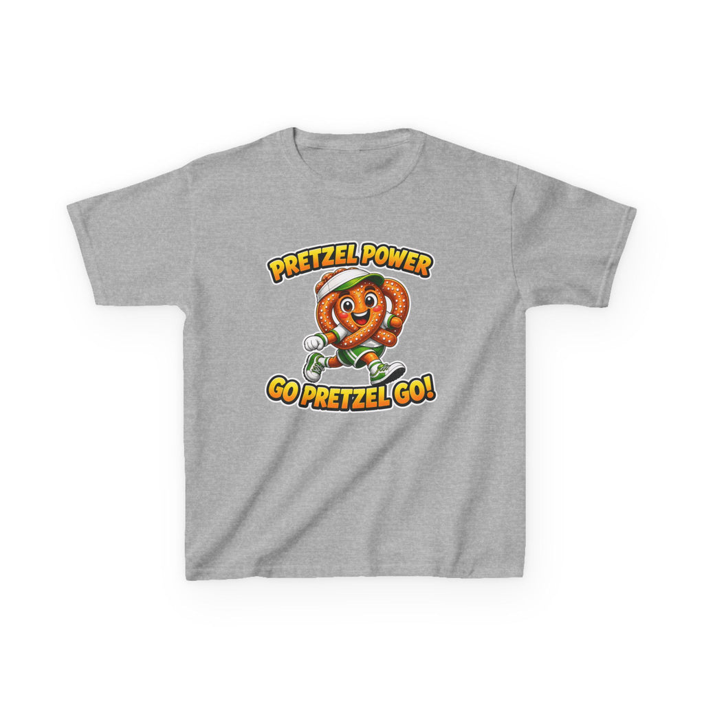 Kids Pretzel T-Shirt — 'Pretzel Power' Go Pretzel Go Cute Snack Mascot Graphic Tee