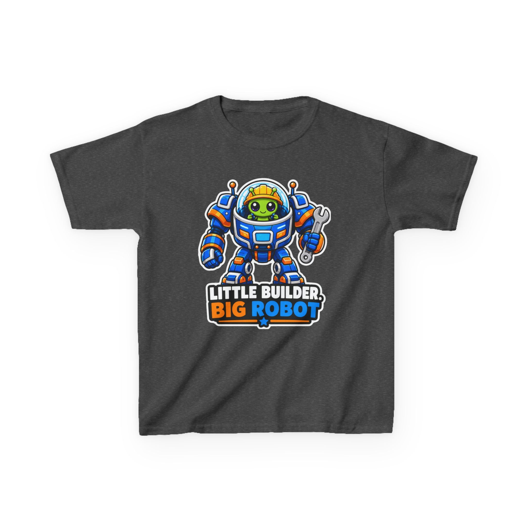 Kids Robot T-Shirt — 'Little Builder, Big Robot' Cute Robot Graphic Tee
