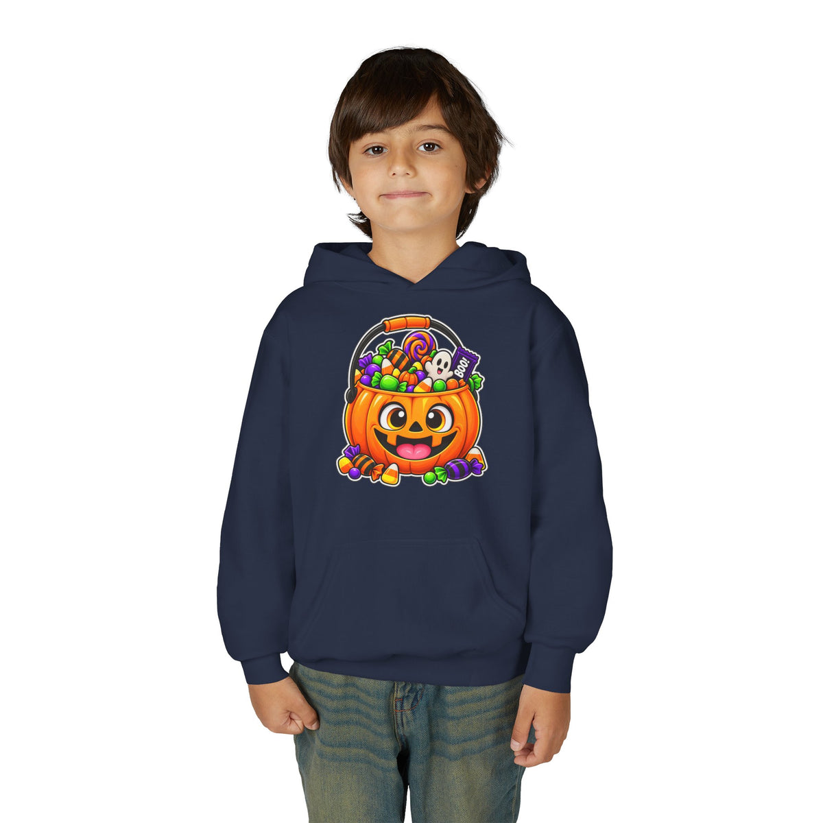 Kidxtr™ Kids Pumpkin Hoodie — 'Spooky Season' Halloween Graphic Hooded Sweatshirt