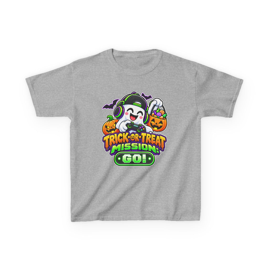 Kidxtr™ Kids Halloween T-Shirt — 'Trick or Treat Mission' Halloween Graphic Tee