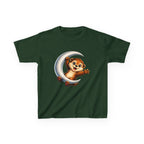 Kids Animal T-Shirt — 'Moon Snuggler' Cute Otter on Moon Graphic Tee