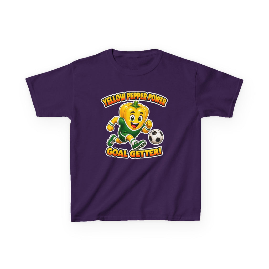 Kids Soccer T-Shirt — 'Yellow Pepper Power' Goal Getter Graphic Tee