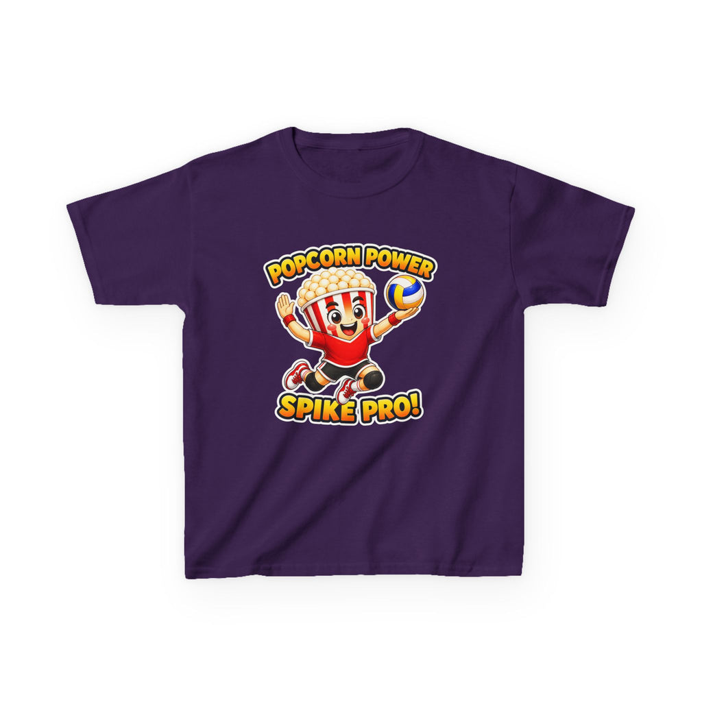 Kids Volleyball T-Shirt — 'Popcorn Power' Spike Pro Graphic Tee