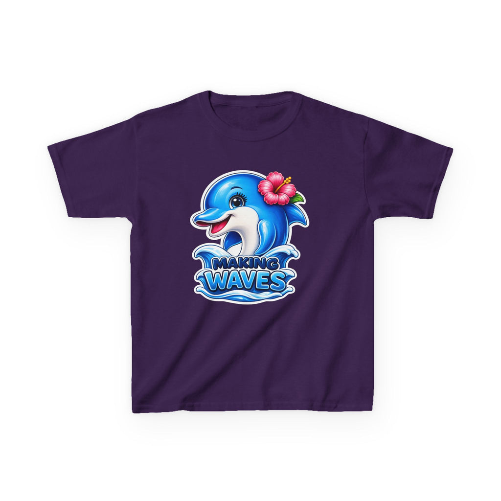 Kids Dolphin T-Shirt — 'Making Waves' Cute Tropical Dolphin Graphic Tee