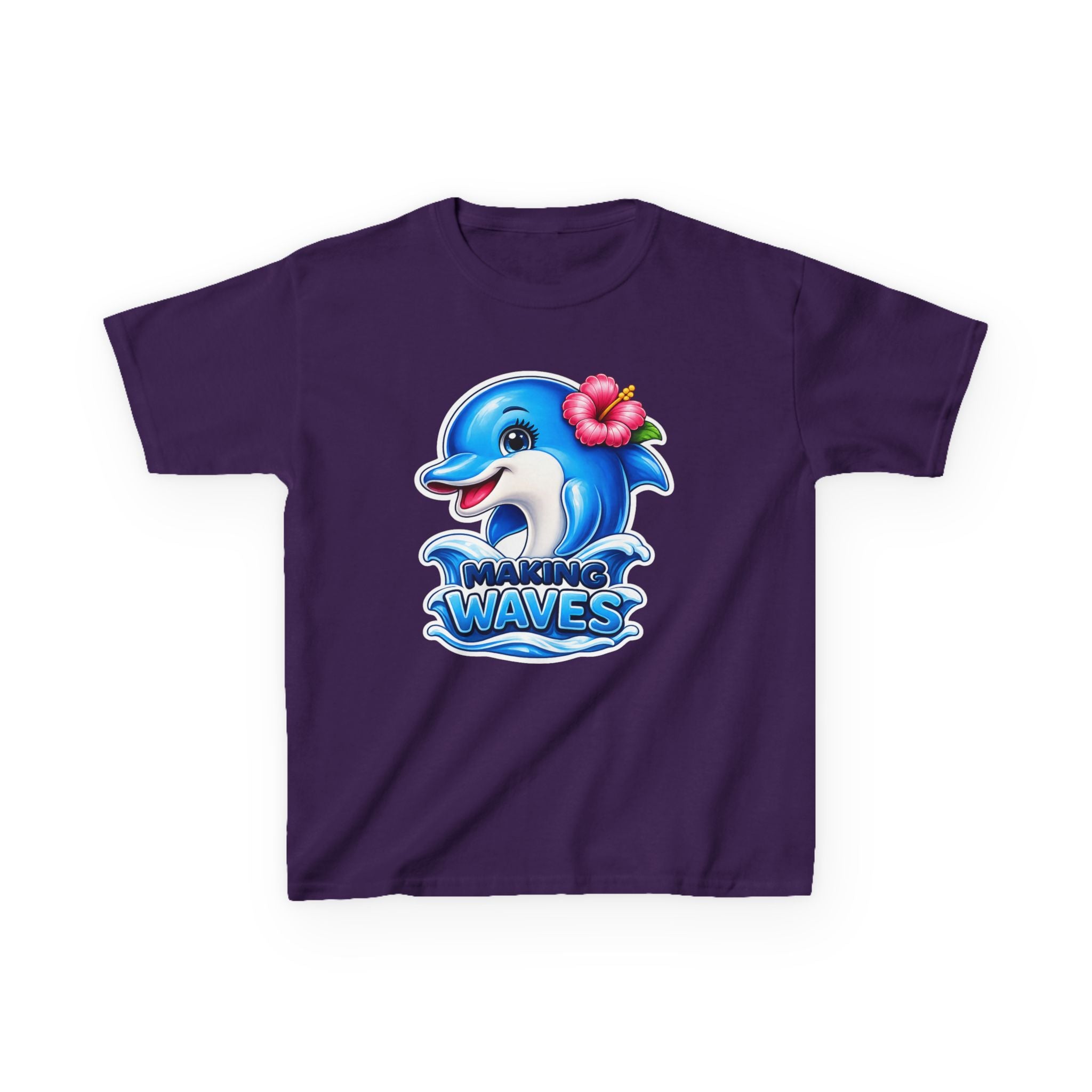 Kids Dolphin T-Shirt — 'Making Waves' Cute Tropical Dolphin Graphic Tee