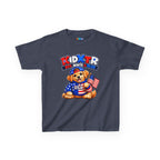 Kidxtr™ Kids Patriotic T-Shirt — 'Red, White & Blue' USA Dog Graphic Tee