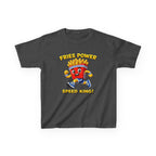 Kids French Fry T-Shirt — 'Fries Power Speed King' Funny Cartoon Graphic Tee