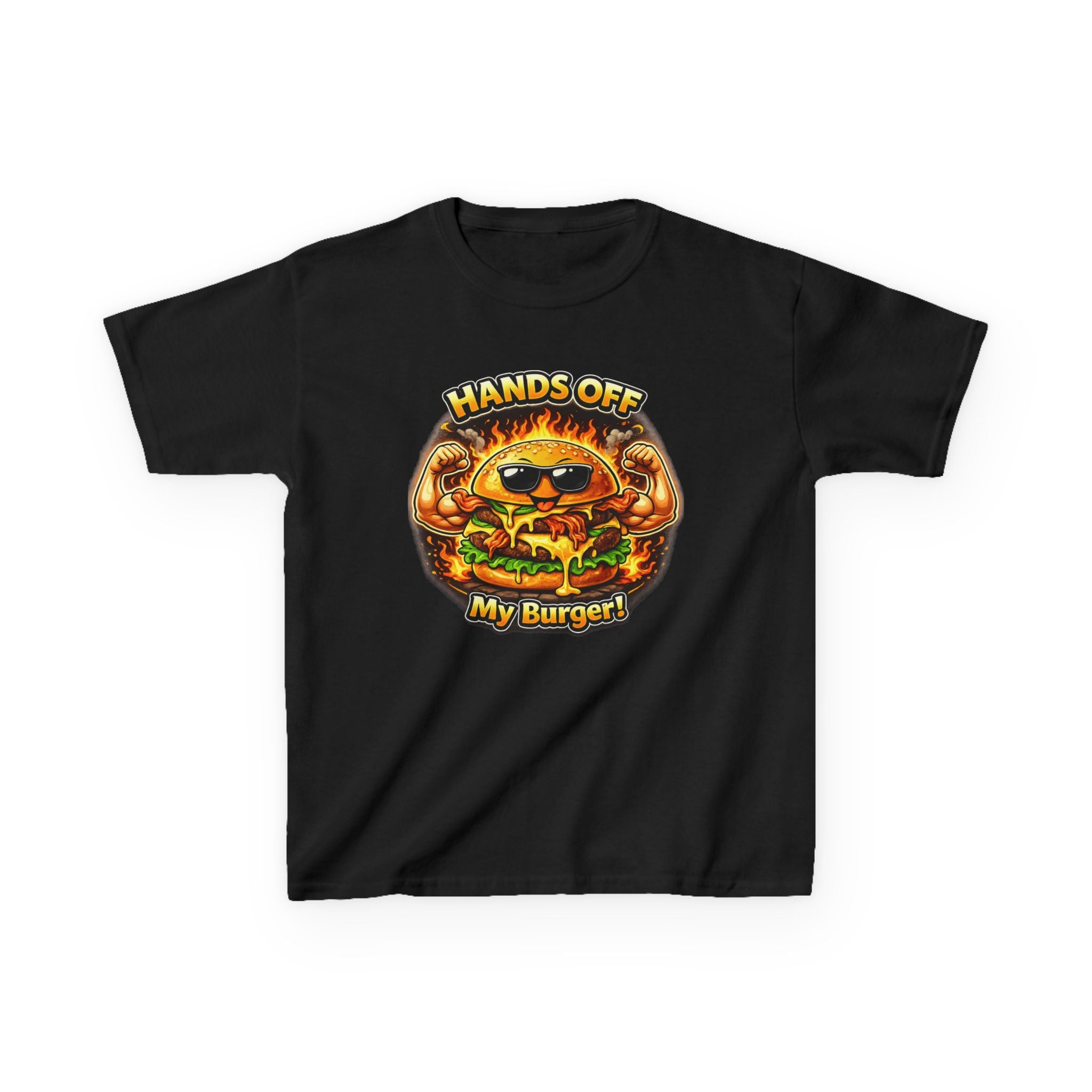 Kids T-Shirt — "Hands Off My Burger!" Funny Burger Graphic Tee