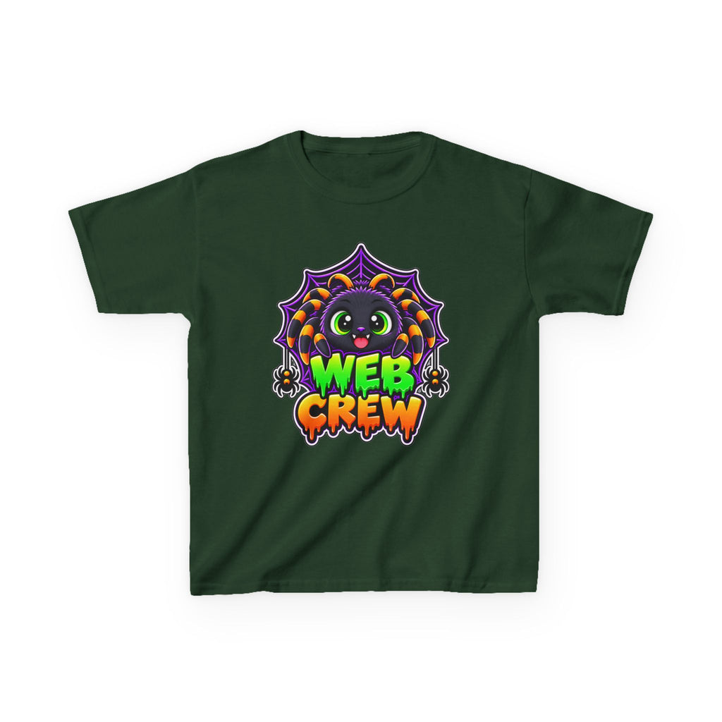 Kidxtr™ Kids Spider Web T-Shirt — 'Web Crew' Halloween Graphic Tee