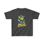 Kids T‑Shirt — 'Roll into School!' Skateboard Cat Back-to-School Tee
