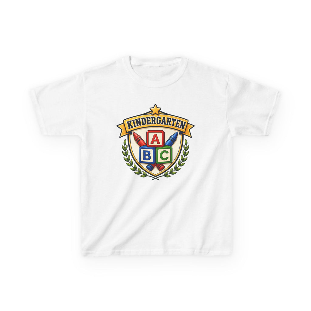 Kids Kindergarten T-Shirt — 'ABC Crest' First Day of School Graphic Tee