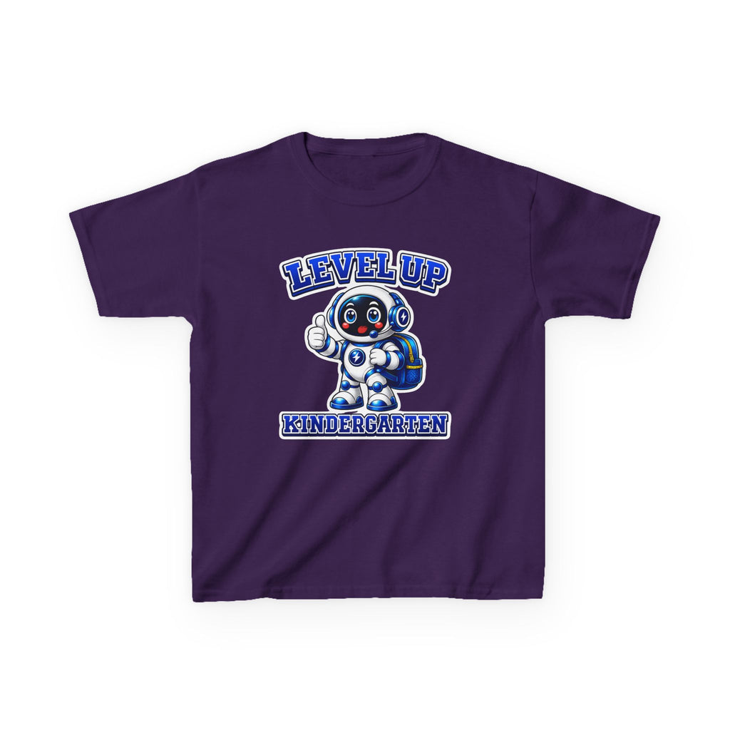 Kids Level Up Kindergarten T-Shirt — 'Level Up Kindergarten' Robot First Day Graphic Tee