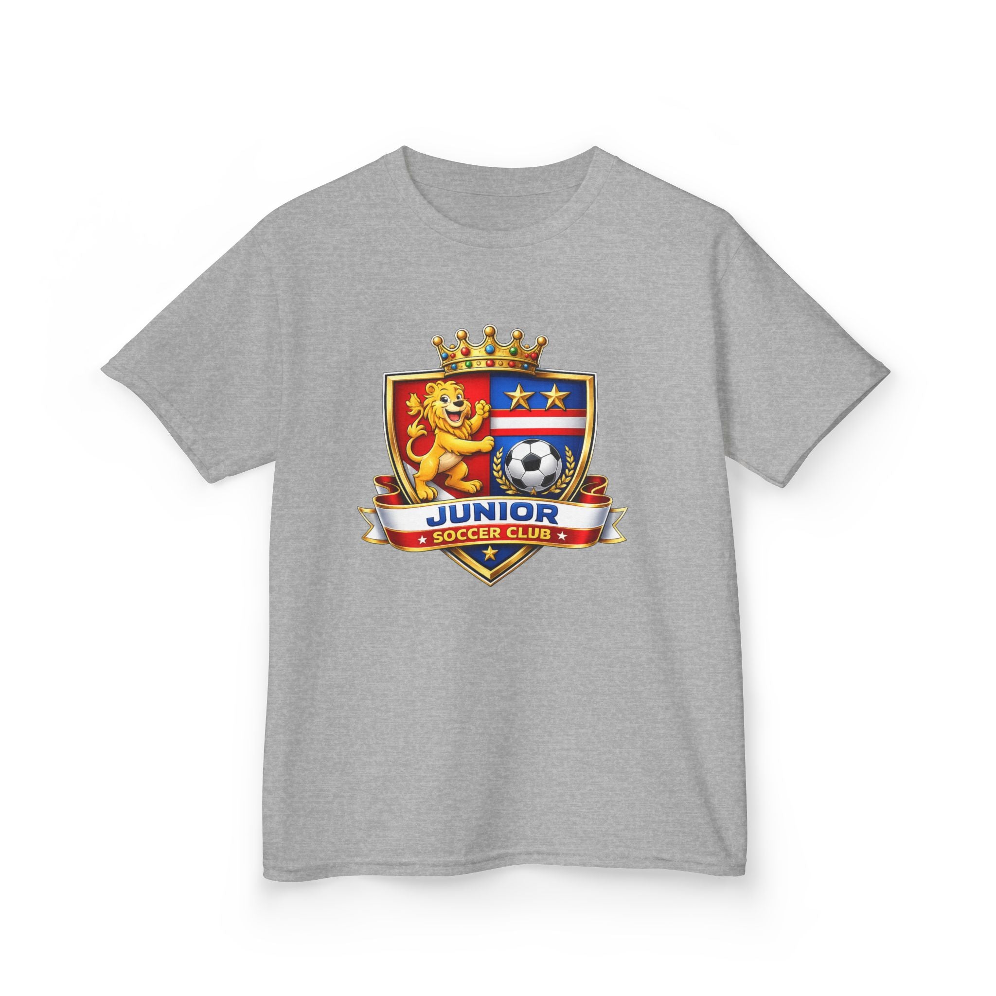 Kids Soccer T-Shirt — 'Junior Soccer Club' Crest Graphic Tee