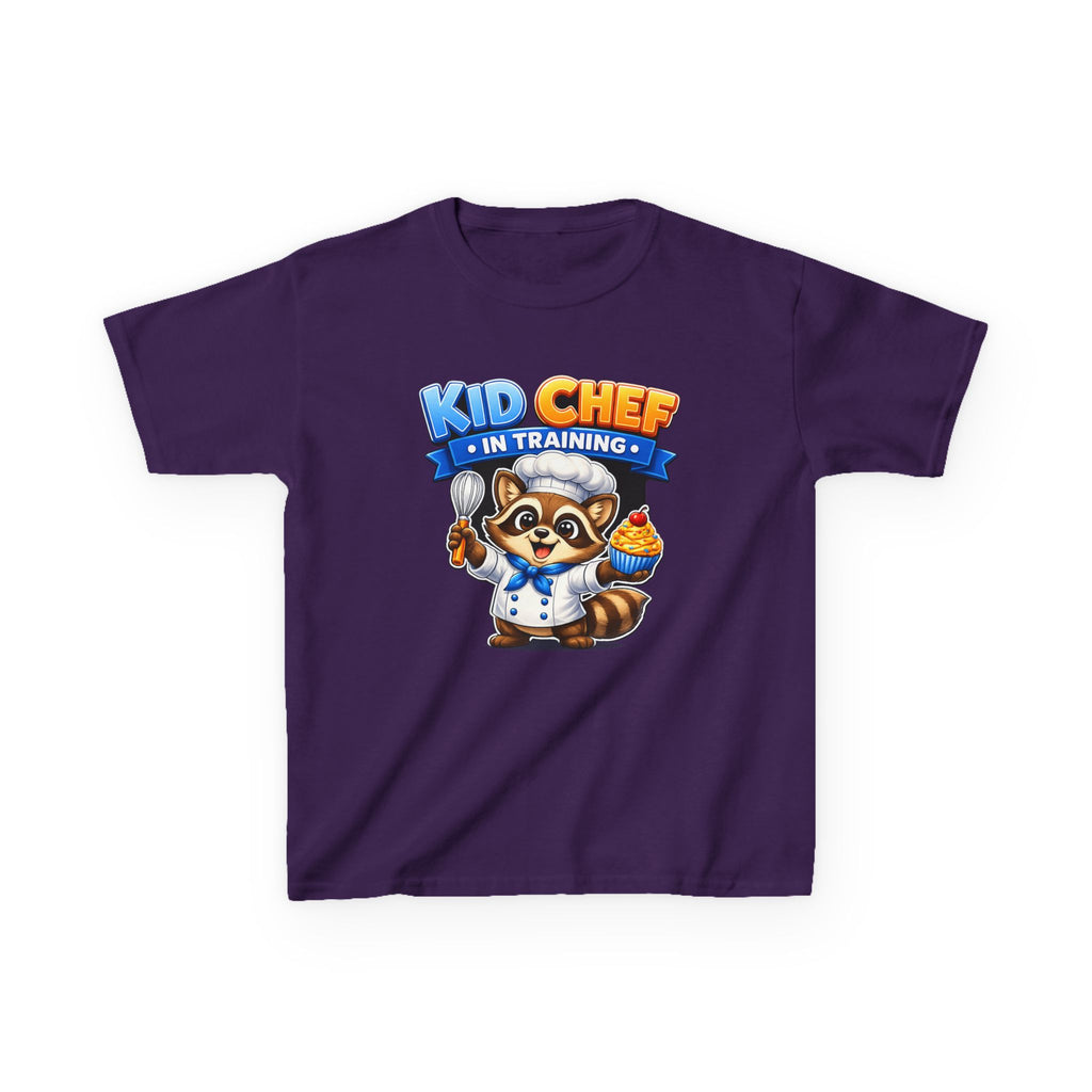 Kids Chef T-Shirt — 'Kid Chef in Training' Raccoon Cooking Graphic Tee