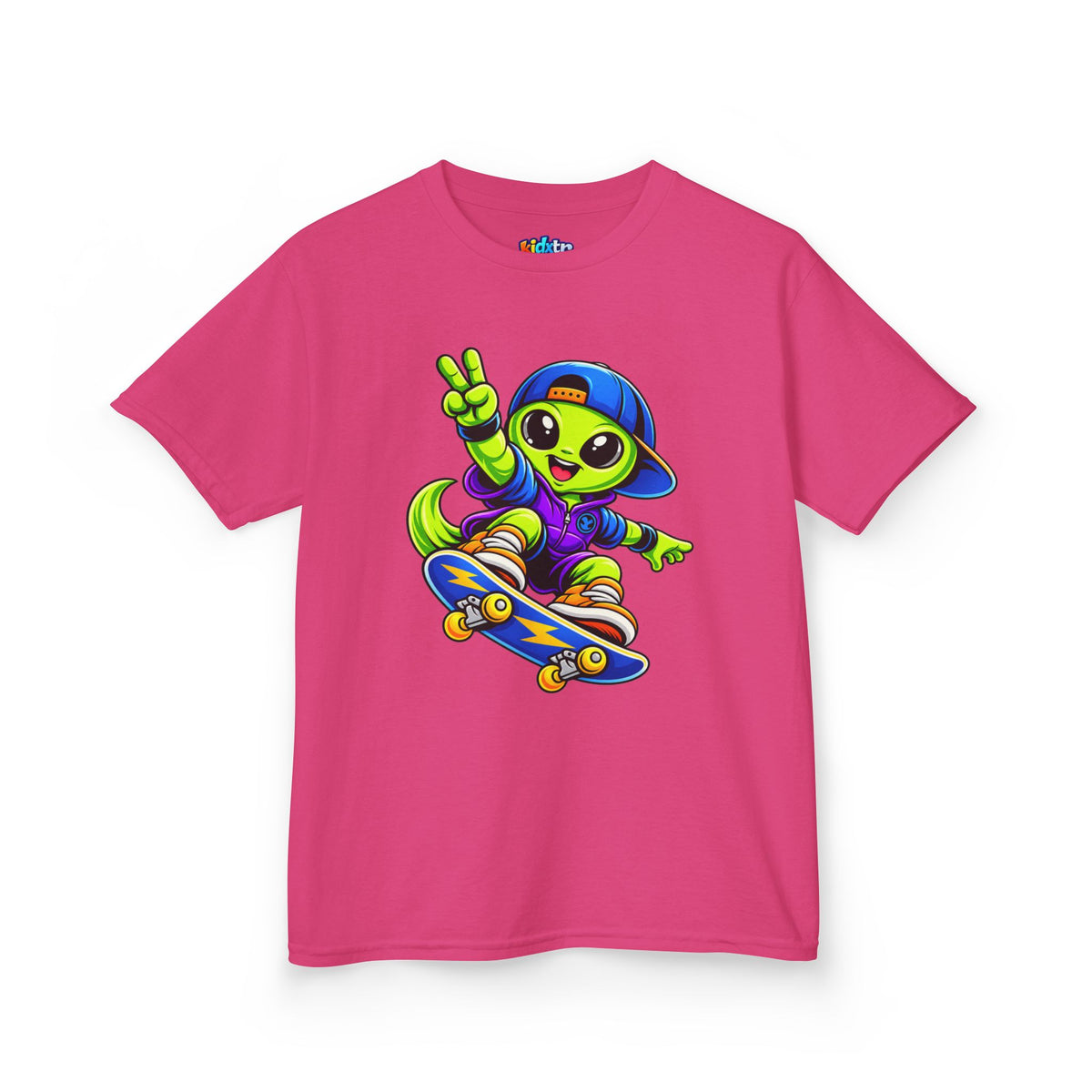Kidxtr™ Kids Alien T-Shirt — Alien Skateboarding Graphic Tee