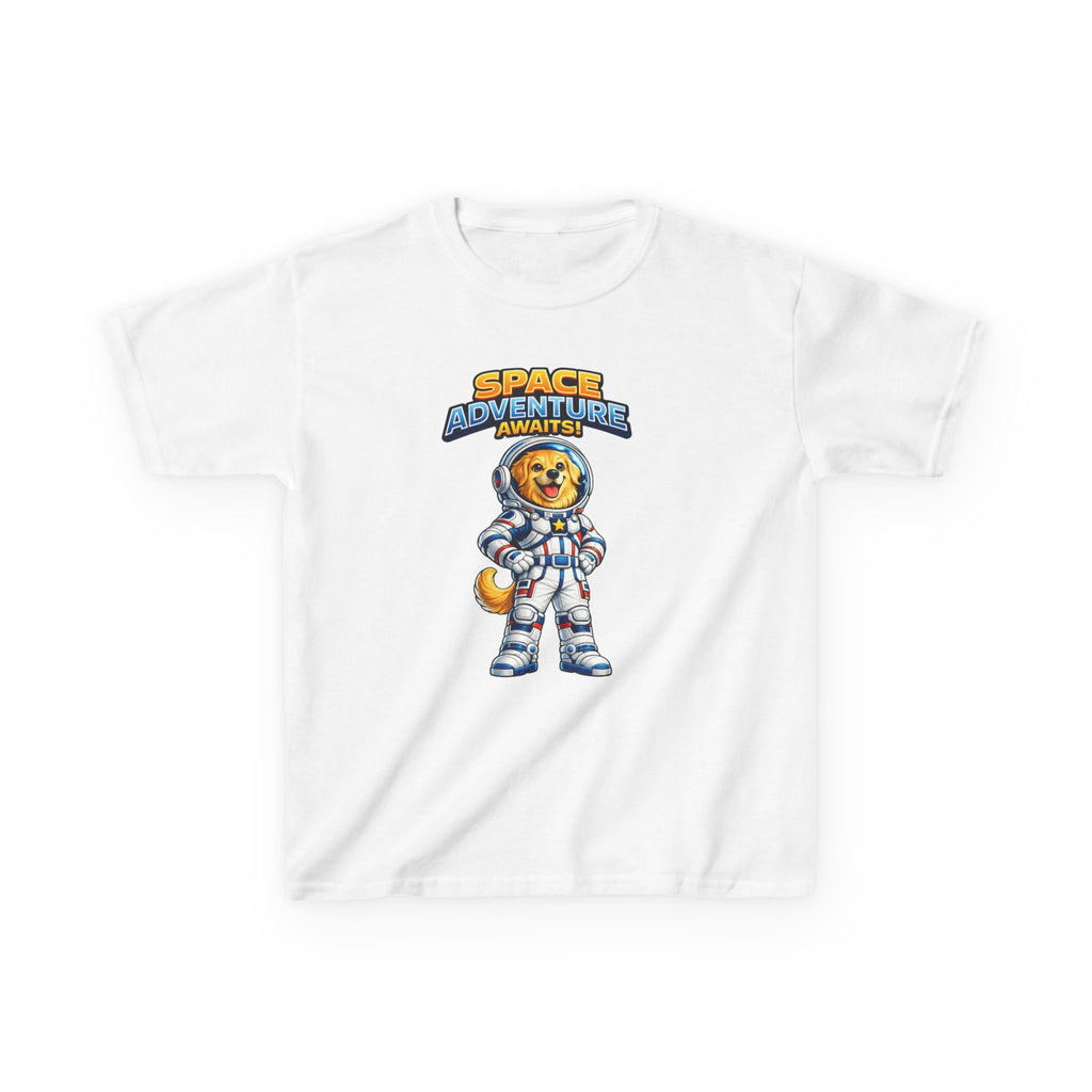 Kids Space Adventure T‑Shirt – Cute Astronaut Dog Graphic Tee