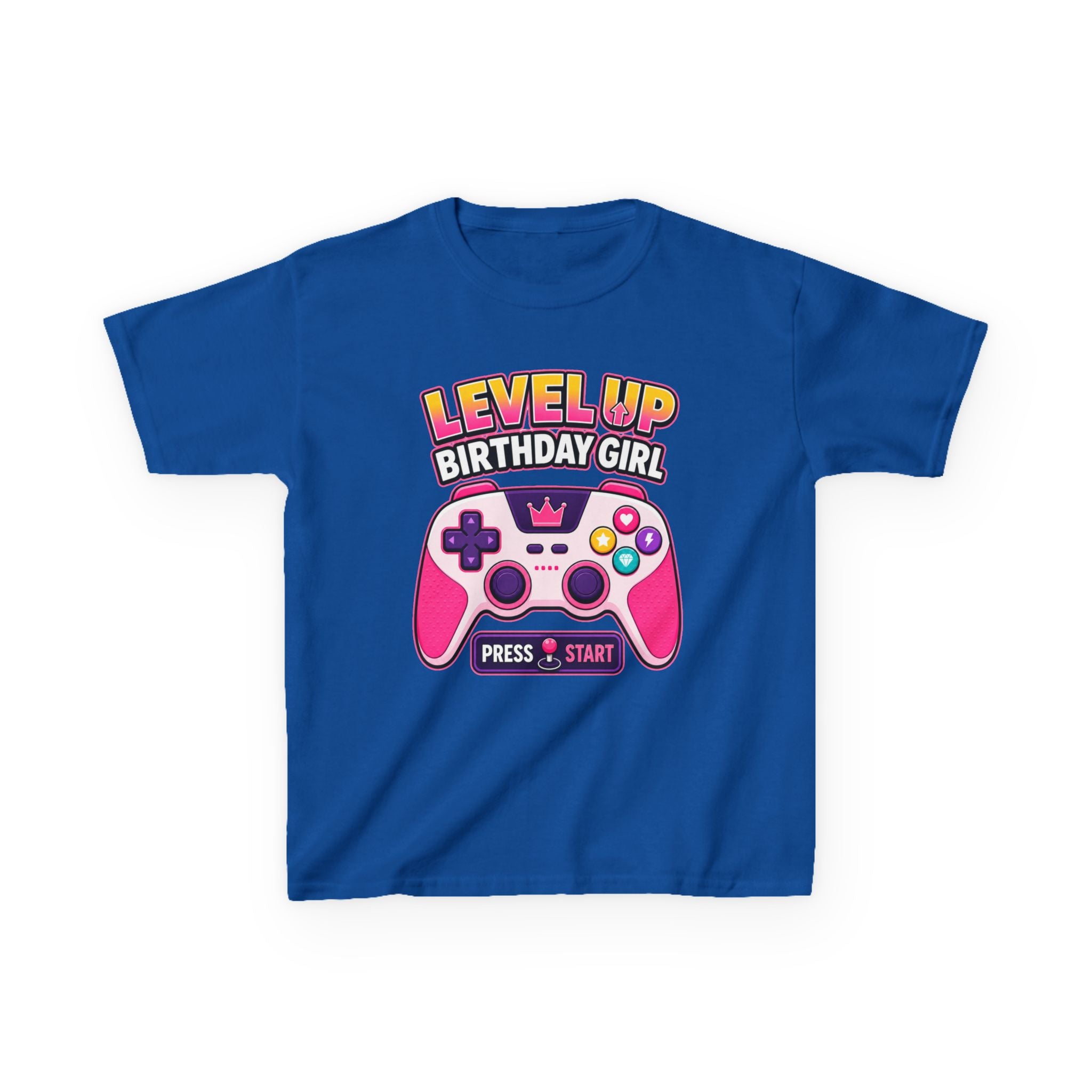 Kids Gaming T-Shirt — 'Level Up Birthday Girl' Gamer Graphic Tee