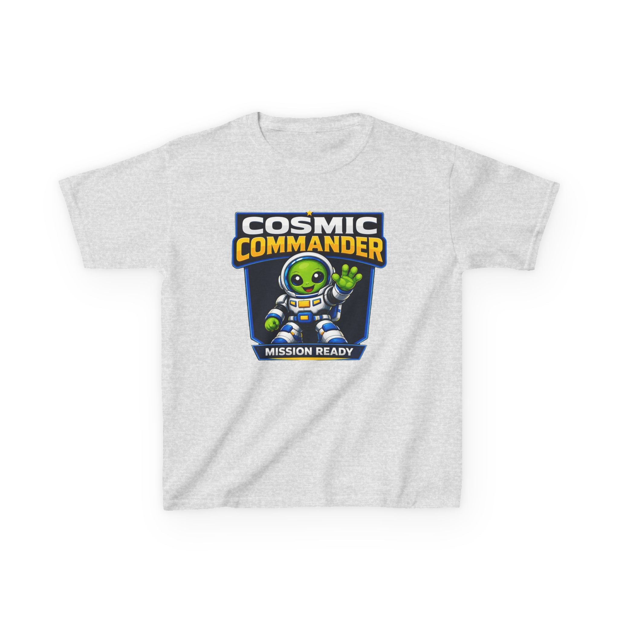 Kids Tee — "Cosmic Commander: Mission Ready" Alien Astronaut Graphic