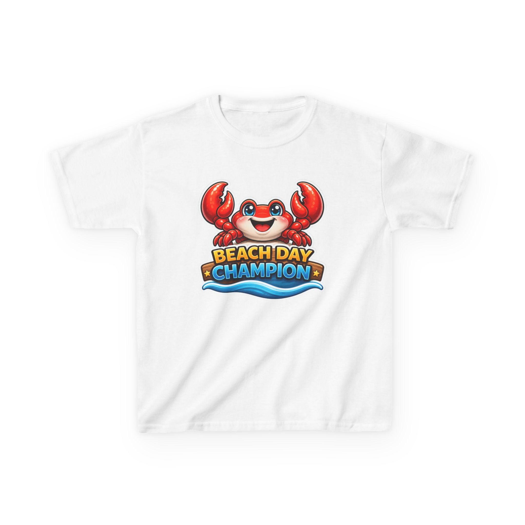 Kids Crab T-Shirt — 'Beach Day Champion' Crab Graphic Tee