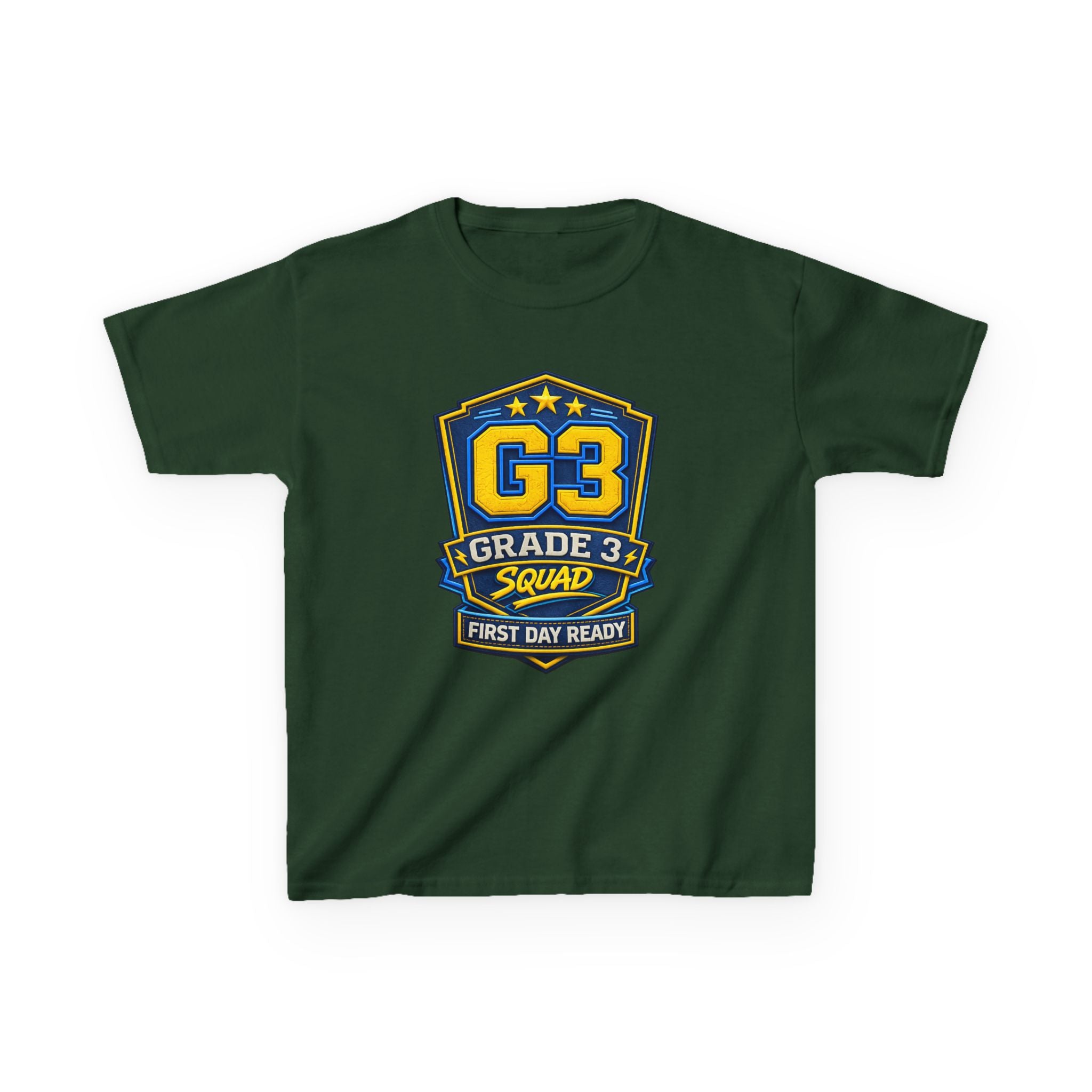 Grade 3 Squad Kids T‑Shirt — "G3 Grade 3 Squad: First Day Ready" Back‑to‑School Tee