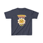 Kids Sunshine T-Shirt — 'Sunshine & Snacks' Smiling Daisy Graphic Tee