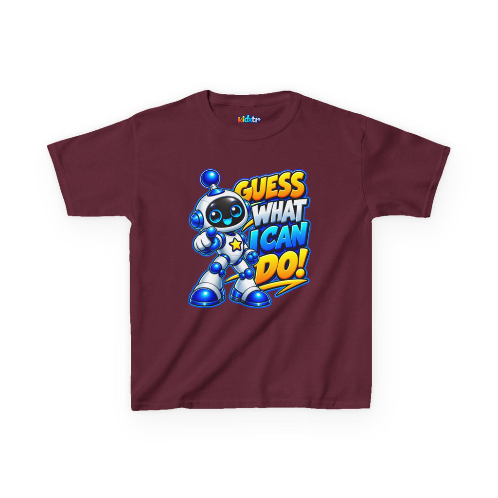 Kidxtr™ Kids Robot T-Shirt — 'Guess What I Can Do' Robot Graphic Tee