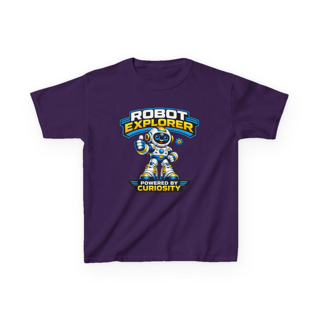 Robot Explorer Kids T‑Shirt — "Powered by Curiosity" Graphic Tee