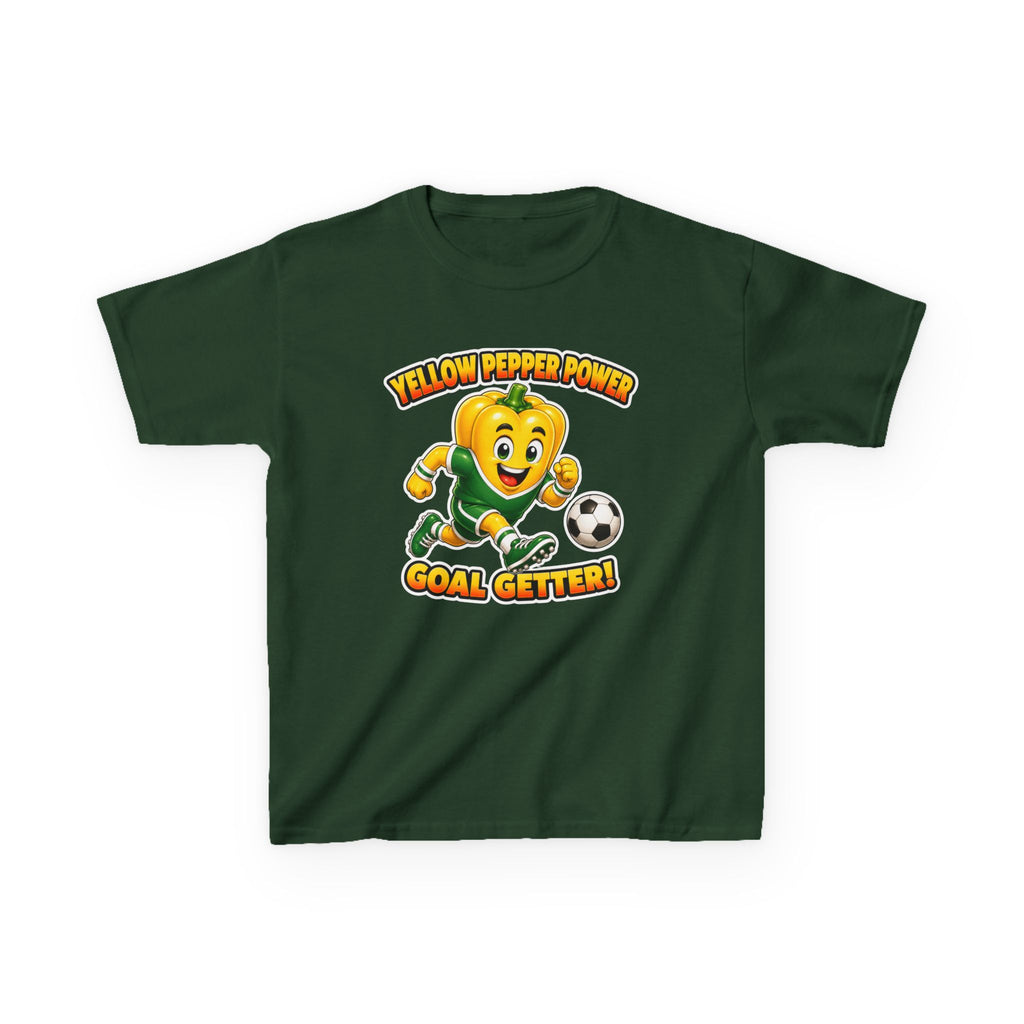 Kids Soccer T-Shirt — 'Yellow Pepper Power' Goal Getter Graphic Tee
