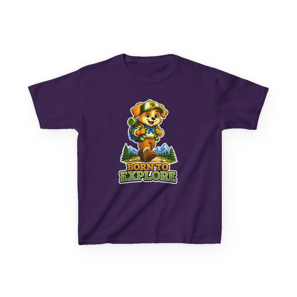 Kids Adventure T-Shirt — 'Born to Explore' Adventure Puppy Graphic Tee