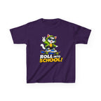 Kids Skateboarding Cat T-Shirt — 'Roll Into School' Back-to-School Graphic Tee