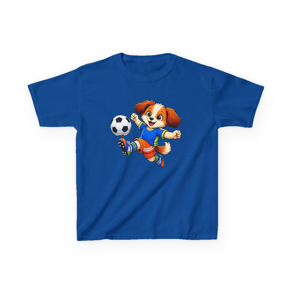 Kids Soccer T-Shirt — 'Pup FC' Cute Puppy Kicking Soccer Ball Graphic Tee