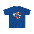 Kids Soccer T-Shirt — 'Pup FC' Cute Puppy Kicking Soccer Ball Graphic Tee
