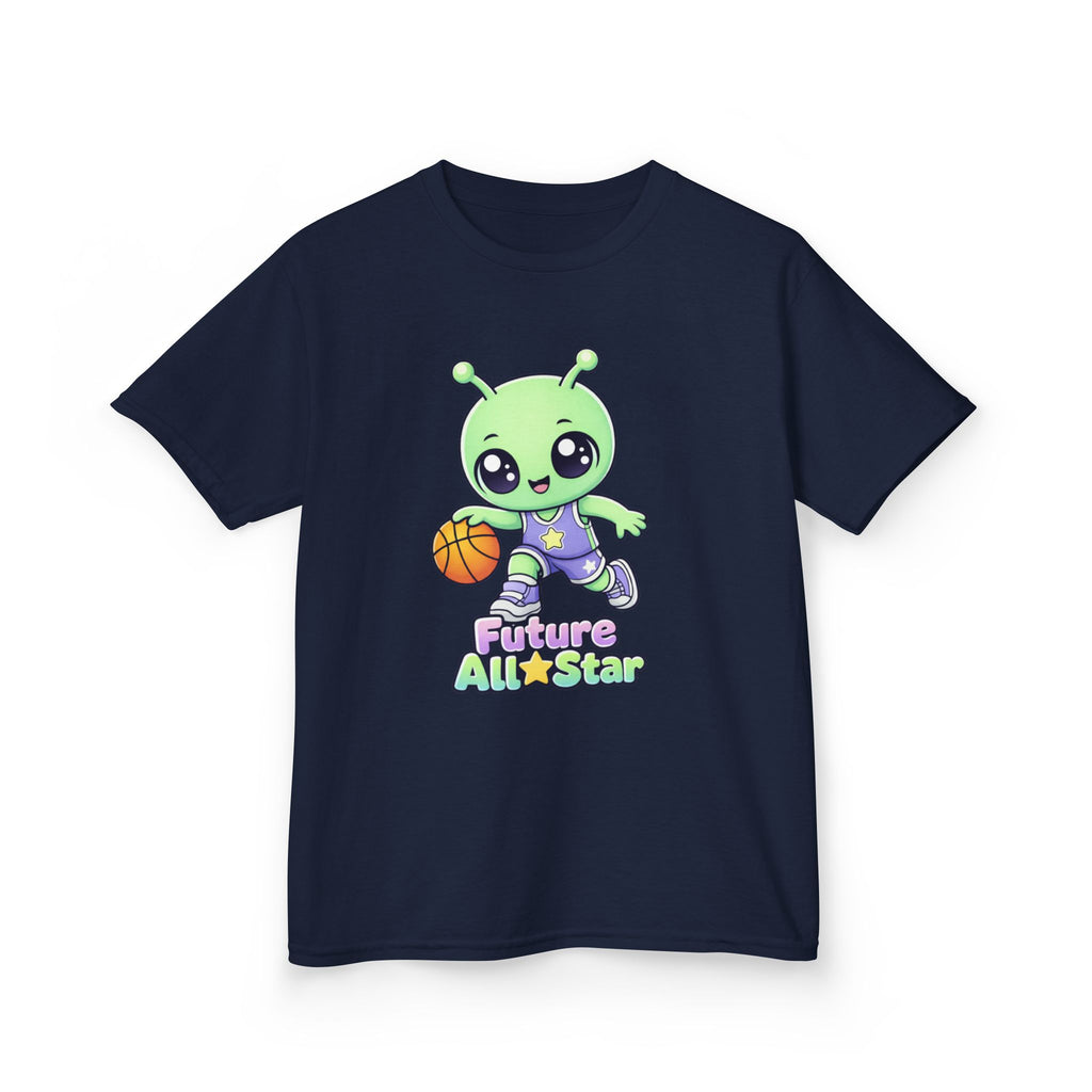 Kids Alien T-Shirt — 'Future All-Star' Alien Basketball Graphic Tee