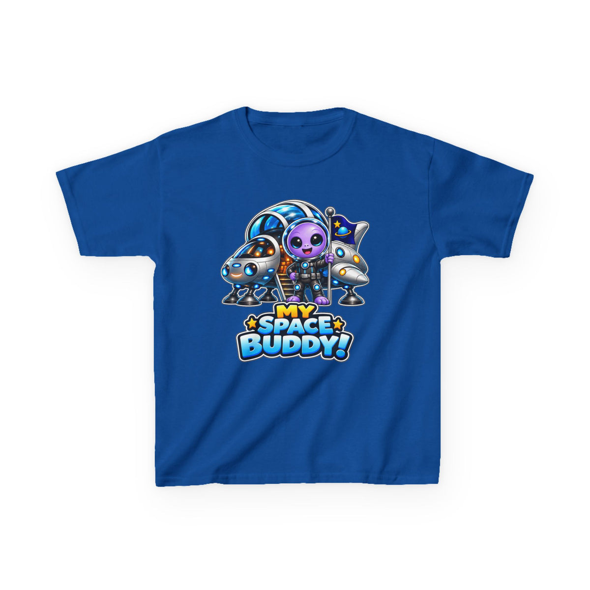 Kidxtr™ Kids Space T-Shirt — 'My Space Buddy' Alien Rocket Graphic Tee