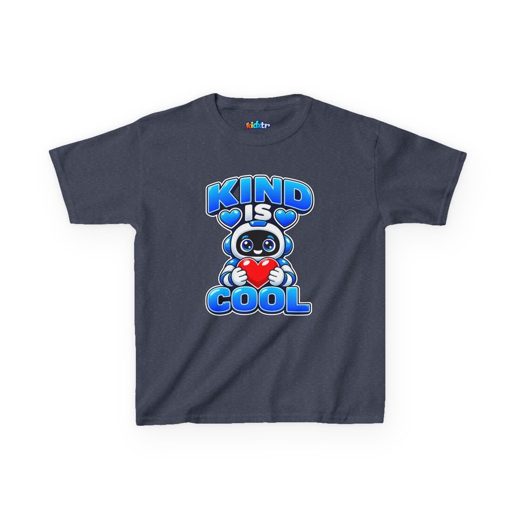 Kidxtr™ Kids Kindness T-Shirt — 'Kind Is Cool' Robot Heart Graphic Tee