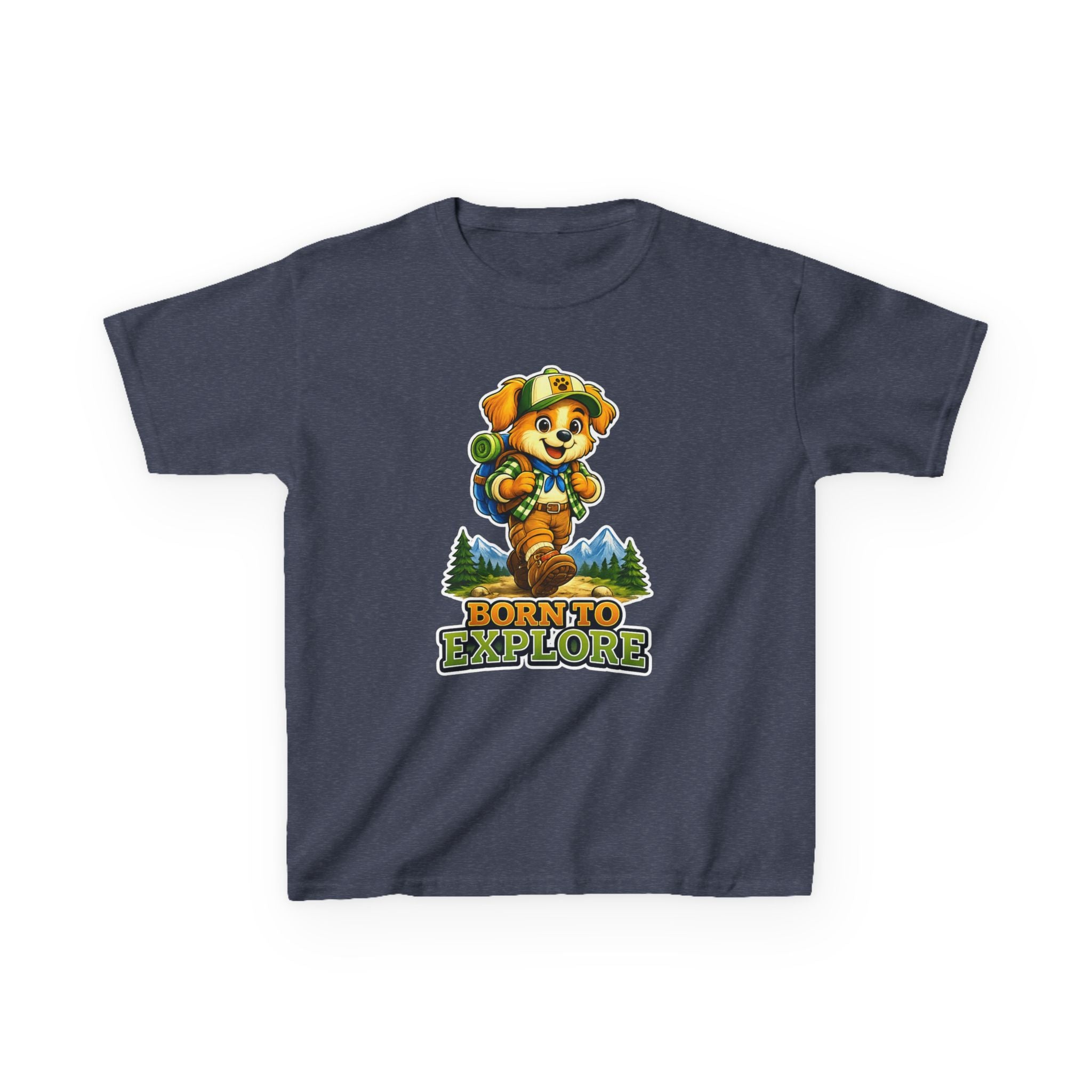 Kids Adventure T-Shirt — 'Born to Explore' Adventure Puppy Graphic Tee