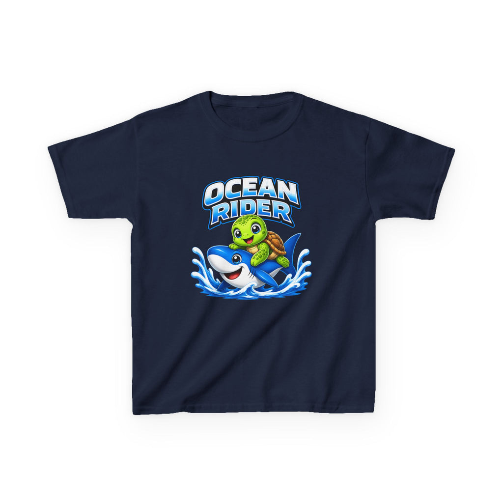Kids Ocean T-Shirt — 'Ocean Rider' Turtle & Shark Surf Graphic Tee