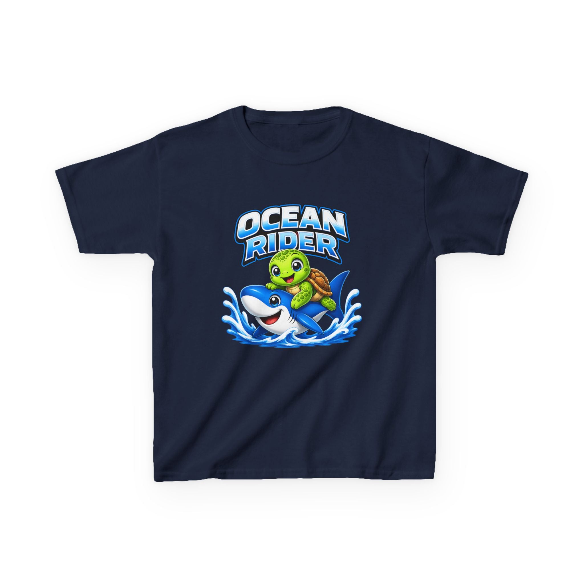 Kids Ocean T-Shirt — 'Ocean Rider' Turtle & Shark Surf Graphic Tee