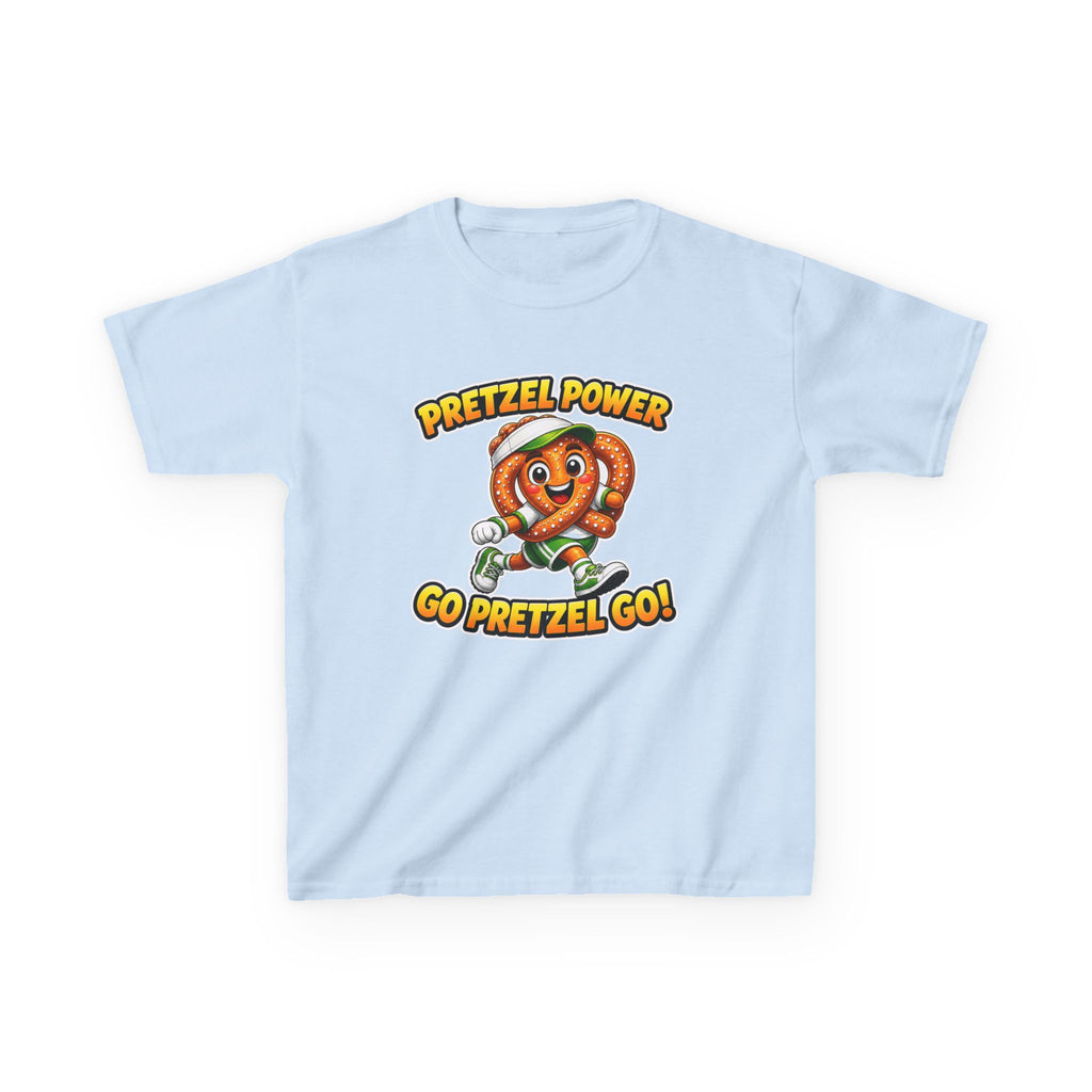 Kids Pretzel T-Shirt — 'Pretzel Power' Go Pretzel Go Cute Snack Mascot Graphic Tee