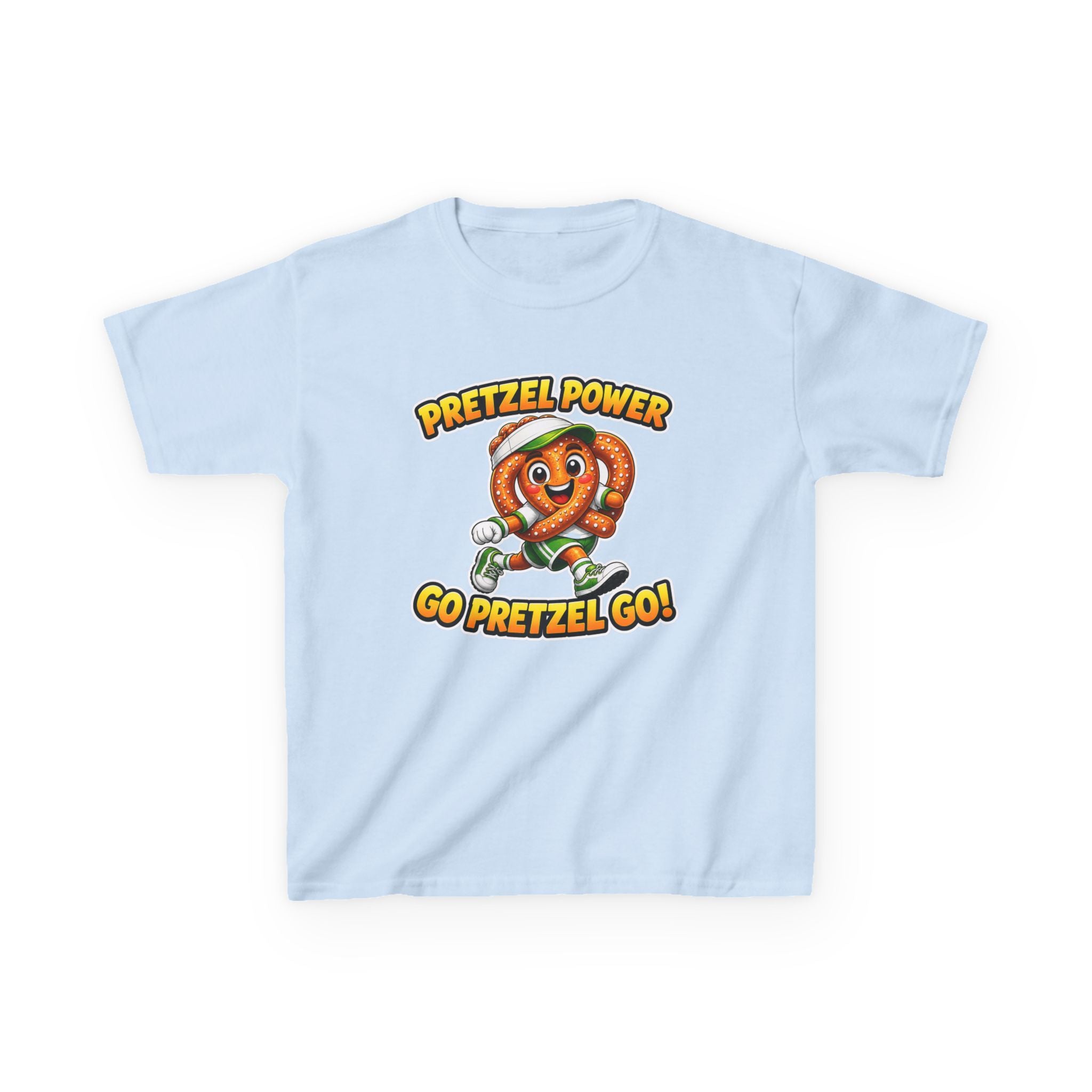 Kids Pretzel T-Shirt — 'Pretzel Power' Go Pretzel Go Cute Snack Mascot Graphic Tee