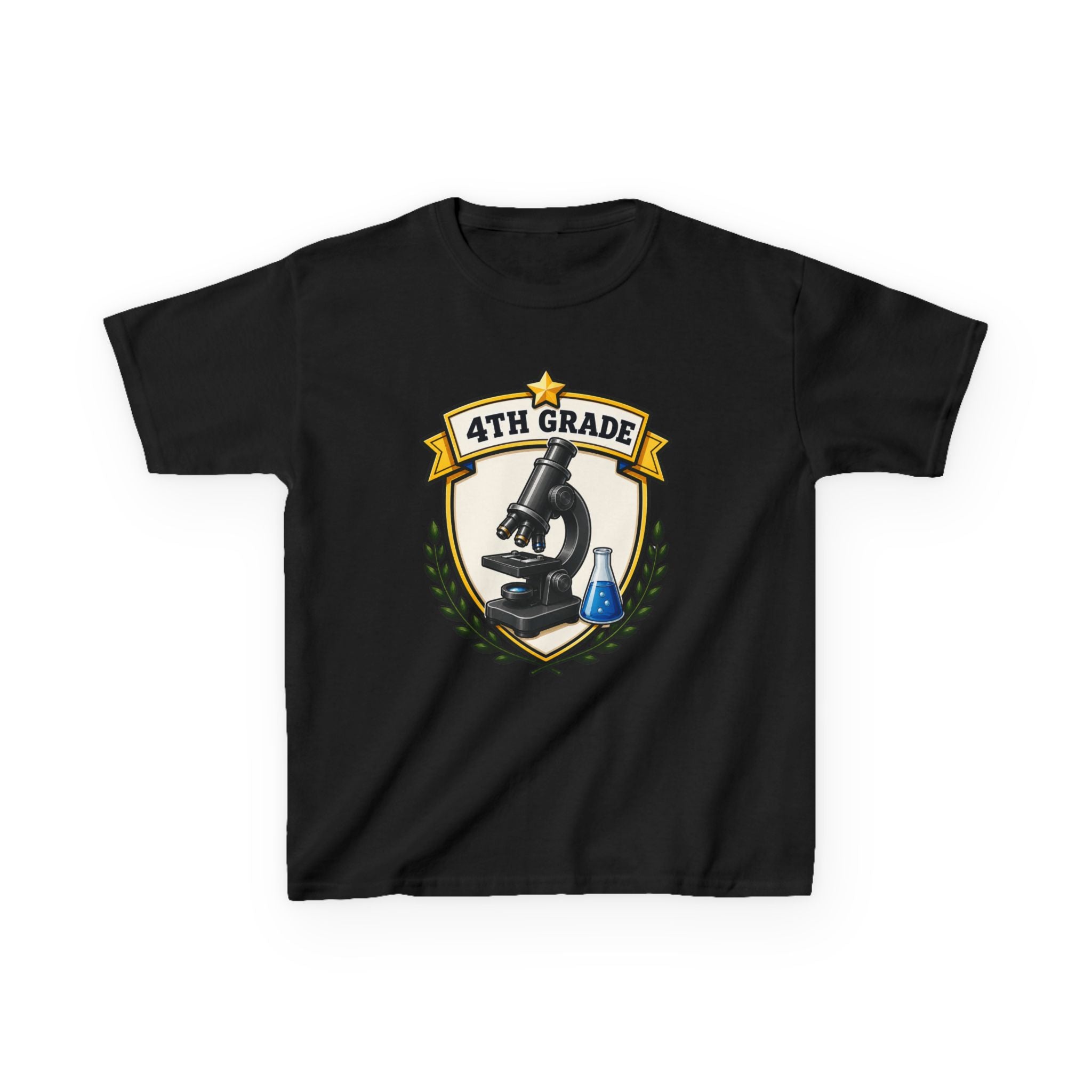 Kids 4th Grade T-Shirt — 'Microscope Science' Back-to-School Graphic Te
